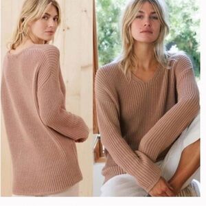 Jenni Kayne Cotton Cabin Sweater‎ in Rosewood XS